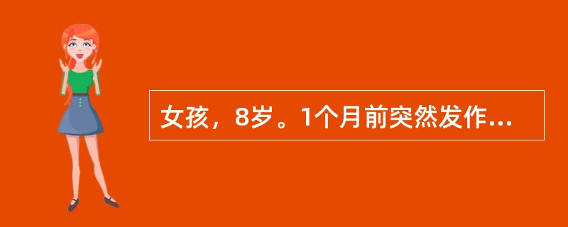 女孩，8岁。1个月前突然发作1次，两眼上翻，四肢抽动，面色青紫，历时1分钟逐渐清醒，醒后未诉不适。5年前有类似发作1次。1周前查脑电图正常。神经系统检查无异常。服药半年未发作。自行停药1周后突然发作，