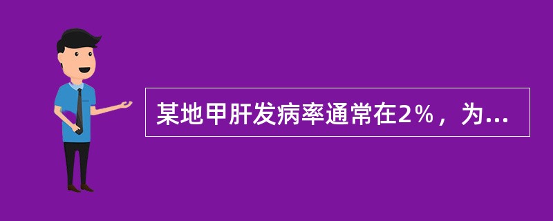 某地甲肝发病率通常在2％，为降低该地甲肝对人群健康的危害，拟普种甲肝疫苗。该疫苗的效果指数为10，则通过疫苗的接种，可望使该地甲肝发病率下降至（）