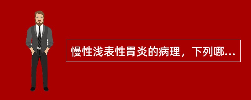 慢性浅表性胃炎的病理，下列哪项是错误的