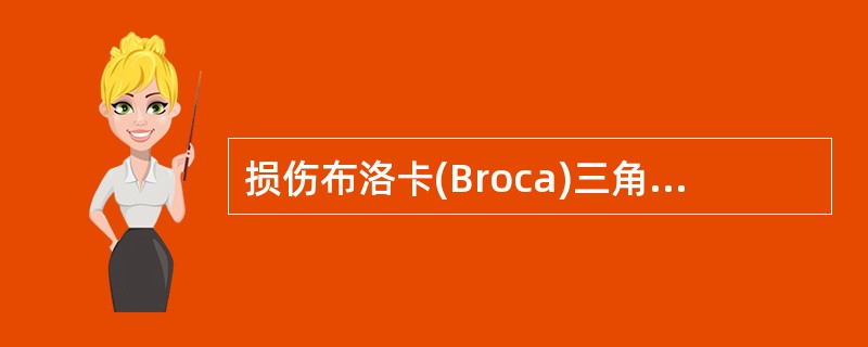损伤布洛卡(Broca)三角区会引致()