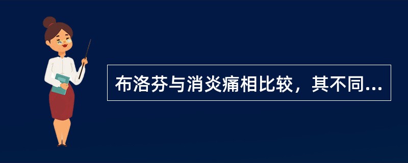 布洛芬与消炎痛相比较，其不同于消炎痛的药理作用特点是