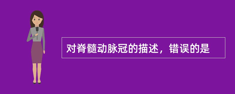对脊髓动脉冠的描述，错误的是