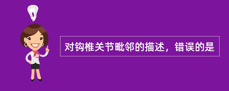 对钩椎关节毗邻的描述，错误的是