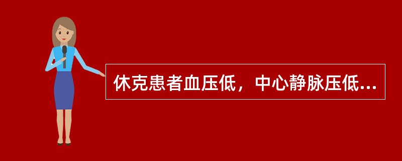 休克患者血压低，中心静脉压低，提示()