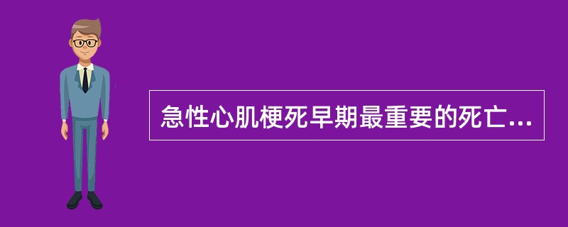 急性心肌梗死早期最重要的死亡原因是()