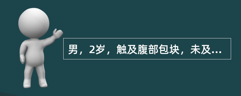 男，2岁，触及腹部包块，未及肿大淋巴结，请根据所示图像，选择最可能诊断 ( )<img border="0" style="width: 201px; height