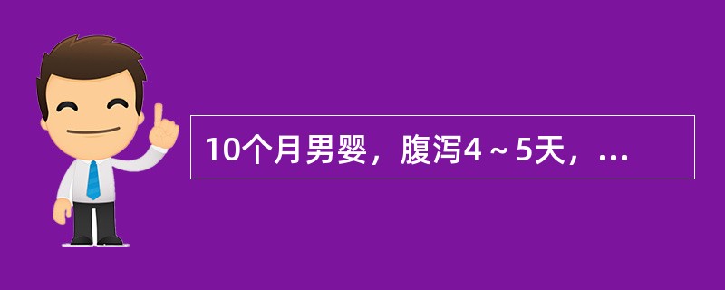 10个月男婴，腹泻4～5天，大便6～9次/日，呈稀水样，伴呕吐1～2天。体检：皮肤干，弹性差，心音低钝。此患儿入院时最重要的处理是 ( )