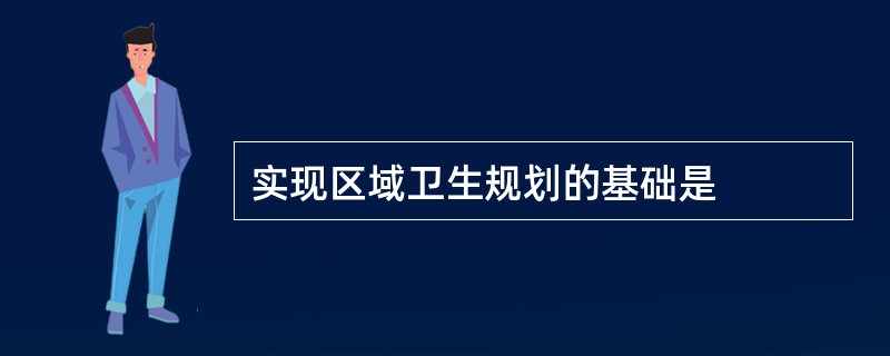 实现区域卫生规划的基础是