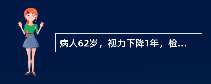 病人62岁，视力下降1年，检查视力：右0．3，左0．2，双眼晶状体皮质混浊，眼底正常。验光结果：右一3．00D矫正视力0．8，左一3．50D矫正视力0．8，该患者应诊断为