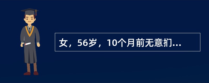 女，56岁，10个月前无意扪及右乳房一肿块，查体：右乳房外上方见局限性皮肤凹陷，该部位扪及3cm×2cm大小肿块。此处皮肤凹陷由下列哪种情况导致的（）