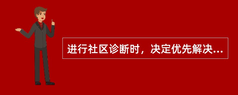 进行社区诊断时，决定优先解决的问题应考虑以下哪个方面