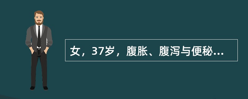 女，37岁，腹胀、腹泻与便秘交替半年，常有午后低热，夜间盗汗。体检：腹壁柔韧感，轻度压痛，肝脾未触及，腹水征（+）。腹水检验：比重018，蛋白25g/L。白细胞0.7×10<img border