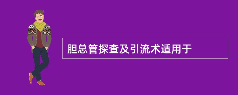 胆总管探查及引流术适用于