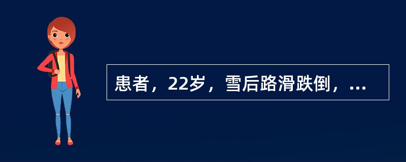 患者，22岁，雪后路滑跌倒，背部撞到栏杆上，未倒地。有轻微不适感，但不影响日常工作，晚上洗澡时发现撞在栏杆处有大片淤血。查体：血压120/75mmHg，心率75次/min，呼吸12次/min，体温37