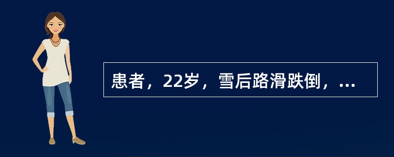 患者，22岁，雪后路滑跌倒，背部撞到栏杆上，未倒地。有轻微不适感，但不影响日常工作，晚上洗澡时发现撞在栏杆处有大片淤血。查体：血压120/75mmHg，心率75次/min，呼吸12次/min，体温37