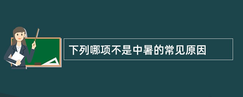 下列哪项不是中暑的常见原因