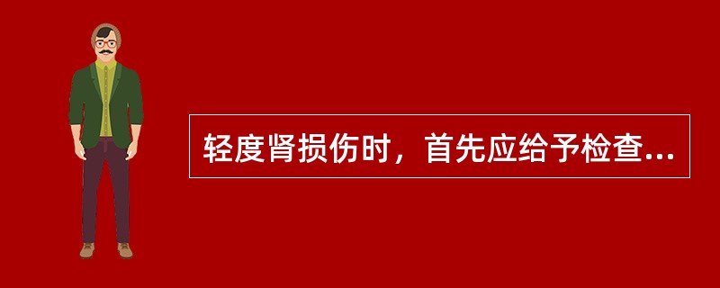 轻度肾损伤时，首先应给予检查A、血常规B、尿常规C、血肾功能指标D、排泄性尿路造