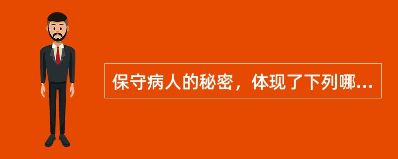 保守病人的秘密，体现了下列哪项原则A、保护患者隐私B、人权高于一切C、尊重患者自