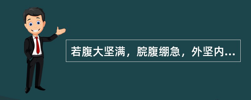 若腹大坚满，脘腹绷急，外坚内胀，拒按，烦热口苦，渴不欲饮，腹部胀急殊甚，大便干结