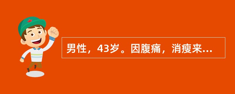 男性，43岁。因腹痛，消瘦来诊，行胃镜检查示胃溃疡，该患者腹痛性质错误的是A、位