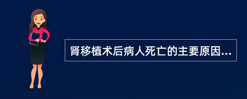 肾移植术后病人死亡的主要原因是A、切口出血£¯血肿B、急性排斥反应C、感染D、消