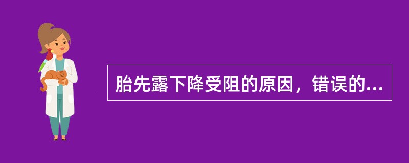 胎先露下降受阻的原因，错误的是A、胎膜早破B、胎位异常C、子宫收缩乏力D、骨盆狭
