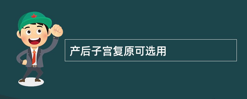 产后子宫复原可选用