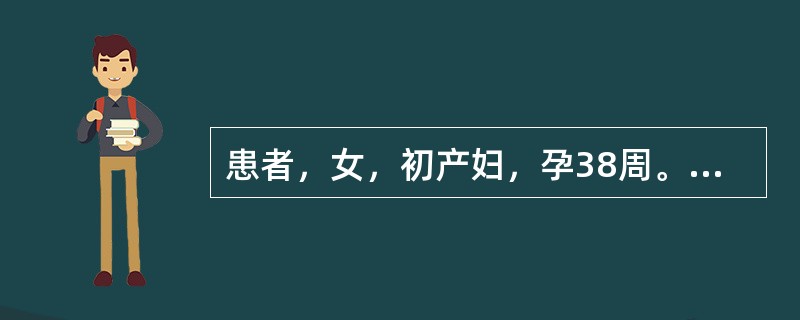 患者，女，初产妇，孕38周。因重度妊娠期高血压疾病住院治疗3天，症状不见改善，血