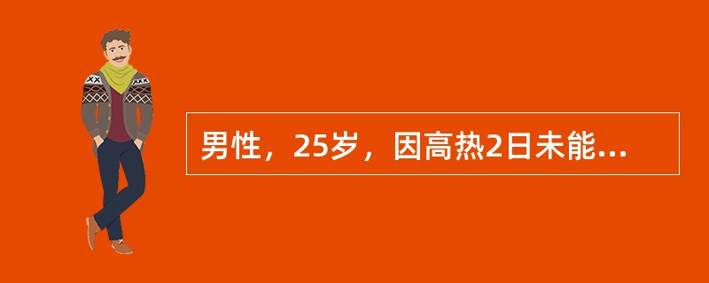 男性，25岁，因高热2日未能进食，自述口渴、口干、尿少色黄。查体：口舌干燥，皮肤