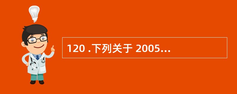 120 .下列关于 2005 年城市园林绿化统计分析中,正确的有几项?(Ⅰ)华东