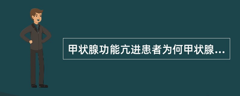 甲状腺功能亢进患者为何甲状腺肿大A、促甲状腺素所致B、内分泌过多而扩张C、受甲状