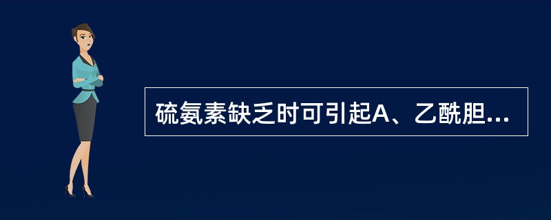 硫氨素缺乏时可引起A、乙酰胆碱合成减少B、肾上腺皮质素合成减少C、多巴胺合成减少