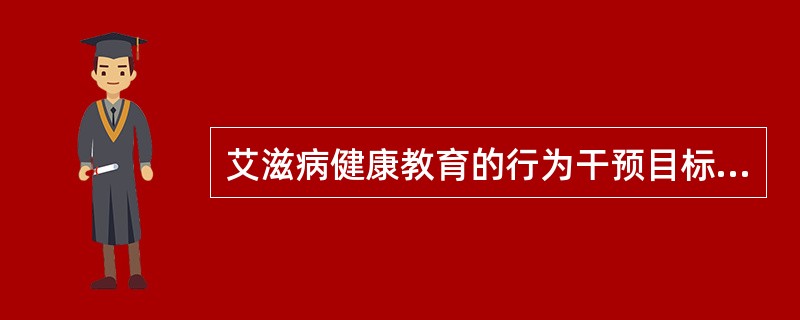 艾滋病健康教育的行为干预目标是A、降低高危性行为B、提高对STD的规则治疗需求C