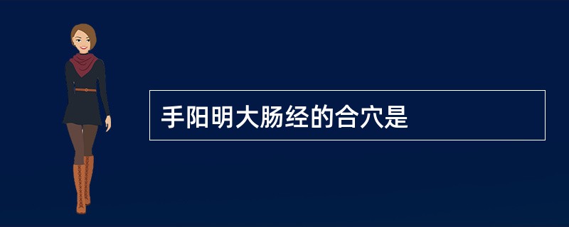 手阳明大肠经的合穴是