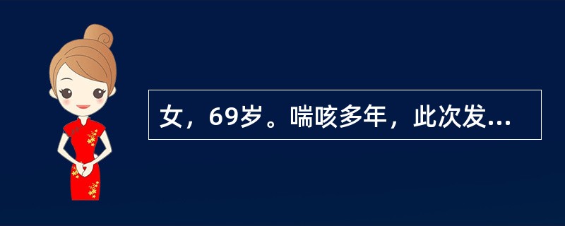 女，69岁。喘咳多年，此次发病又现面浮肢肿，腹部胀满有水，心悸，咳痰清稀，脘痞纳