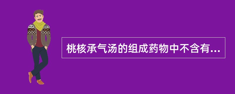 桃核承气汤的组成药物中不含有A、桃仁B、大黄C、桂枝D、红花E、芒硝