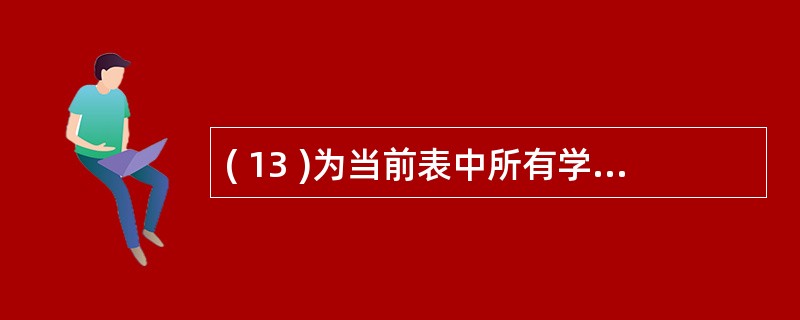( 13 )为当前表中所有学生的总分增加 10 分,可以使用的命令是A ) CH