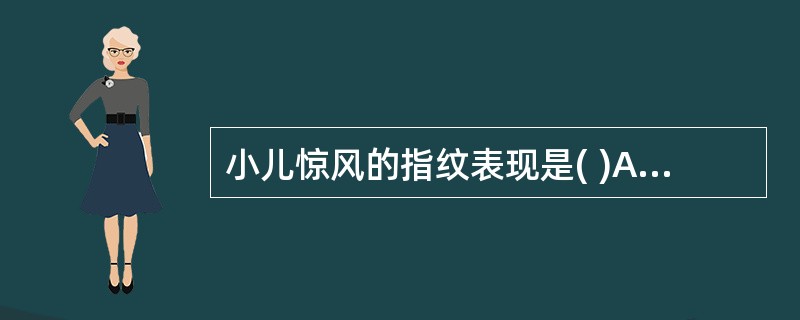 小儿惊风的指纹表现是( )A、指纹偏红B、指纹紫红C、指纹青色D、指纹淡白E、指