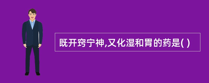 既开窍宁神,又化湿和胃的药是( )