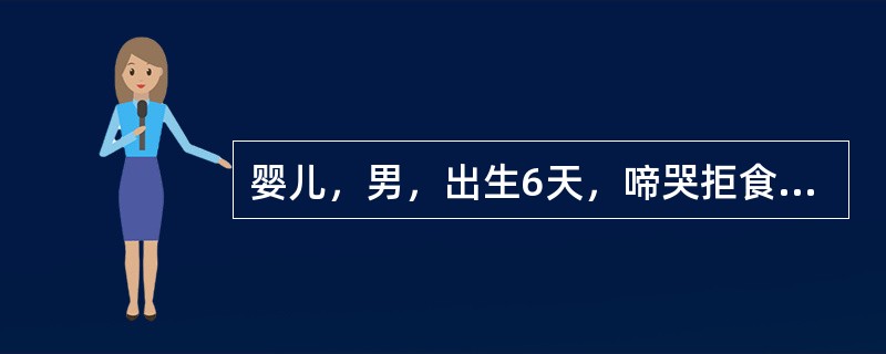 婴儿，男，出生6天，啼哭拒食，口腔黏膜出现微突地软白小点，擦去后可露出出血面，拟