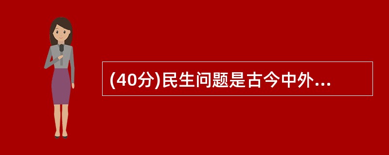 (40分)民生问题是古今中外社会发展的重大问题。阅读材料,回答问题。材料一 晁错