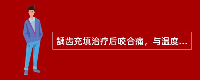 龋齿充填治疗后咬合痛，与温度刺激无关，可能的原因是