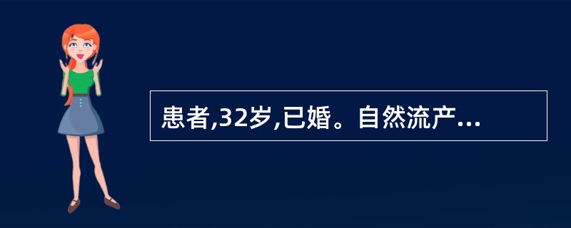 患者,32岁,已婚。自然流产后5年,近3年一直未孕,月经稀发,量少,偶有闭经,体