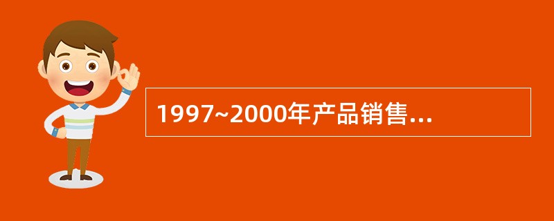 1997~2000年产品销售额的环比增长速度依次为77.3%,10.3%,11.