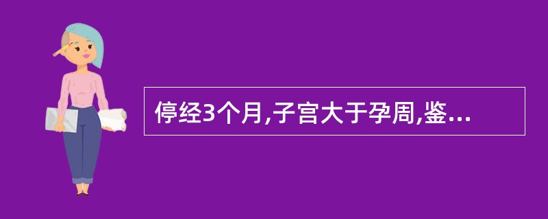 停经3个月,子宫大于孕周,鉴别正常妊娠、多胎、异常妊娠的最好方法是