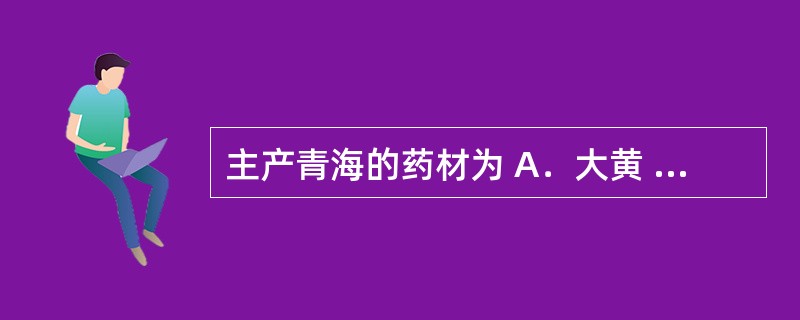 主产青海的药材为 A．大黄 B．黄芪 C．三七 D．当归 E．党参