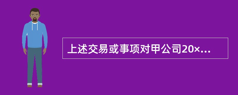 上述交易或事项对甲公司20×8年度营业利润的影响是( )。