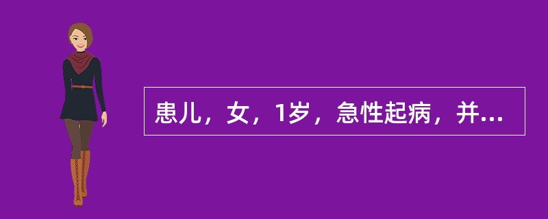 患儿，女，1岁，急性起病，并有高热，流涎，厌食。查体：咽部充血，咽腭悬雍垂、软腭