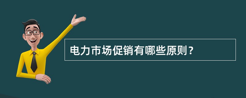 电力市场促销有哪些原则？