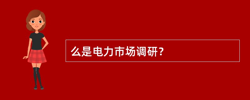 么是电力市场调研？